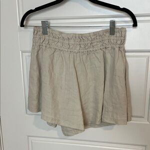 Anthropologie Cream Linen Somerset Shorts